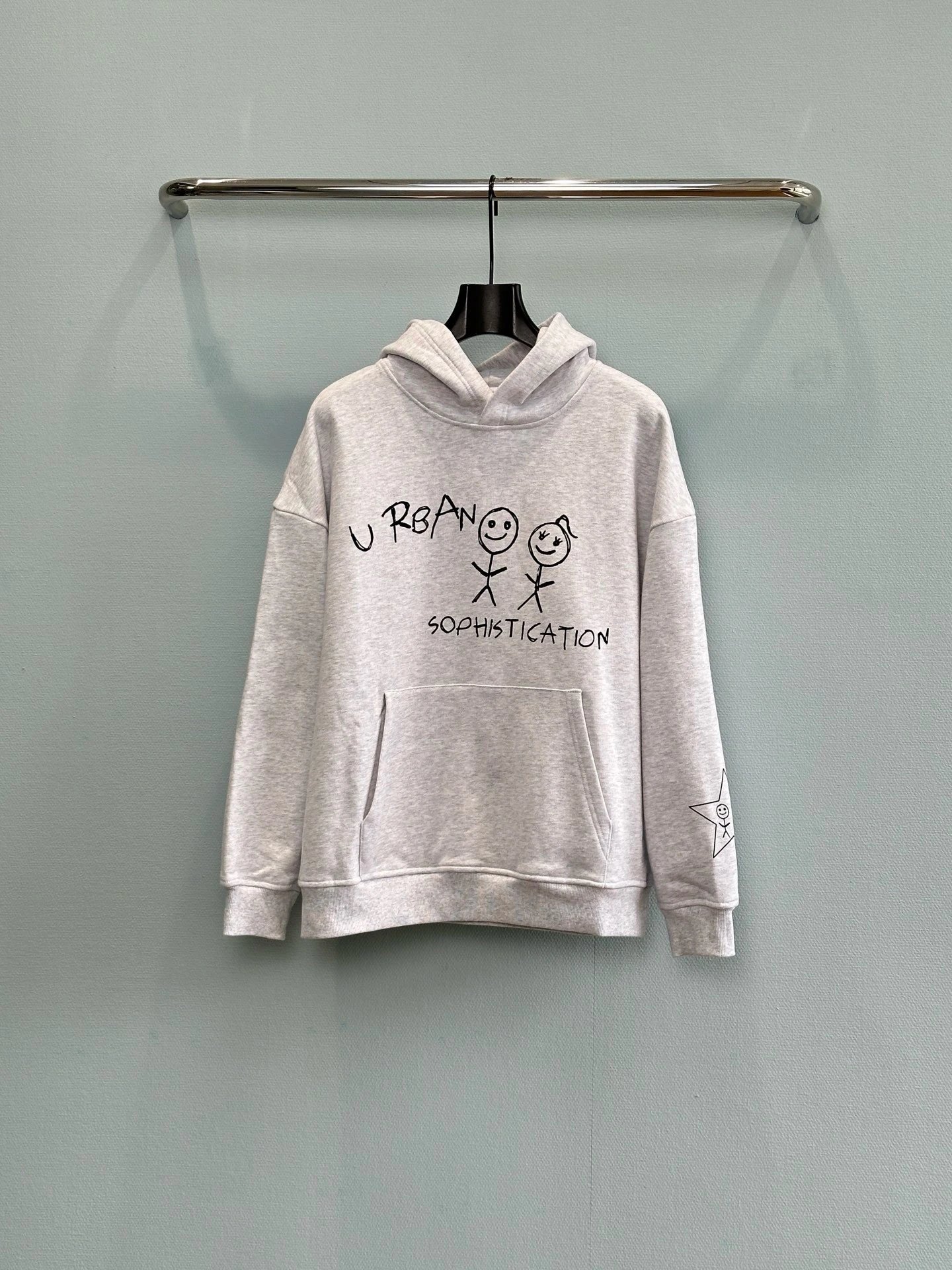 Stick-Figure Doodle Print Hoodie photo 2