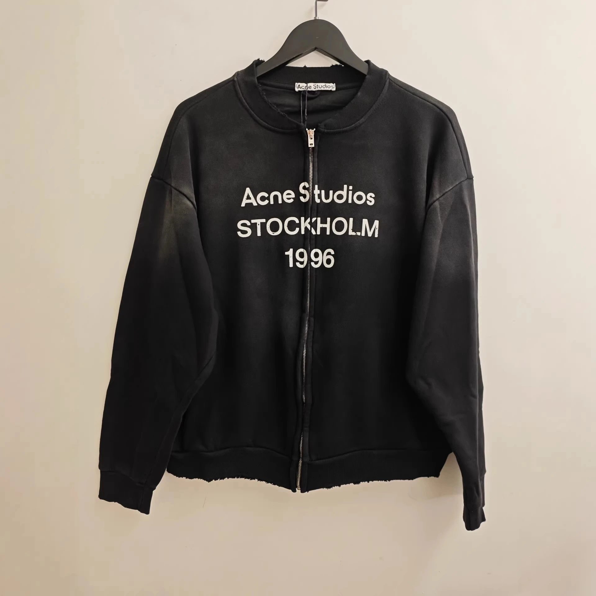 Acne Studios Script Logo Black Track Jacket Outerwear - 12
