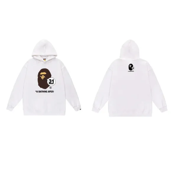 A Bathing Ape 31 Logo Hoodie White - 1