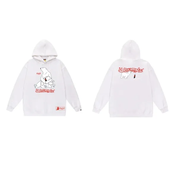 A Bathing Ape x Coca-Cola Polar Bear Hoodie White - 1