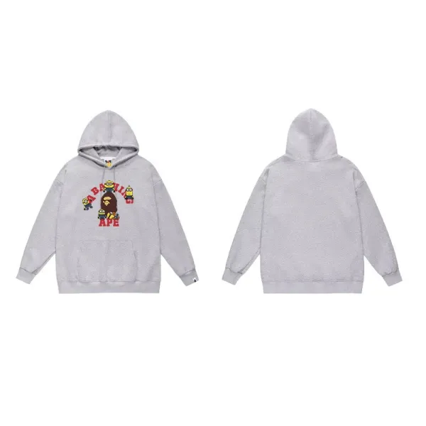 A Bathing Ape x Minions Graphic Hoodie Gray - 1