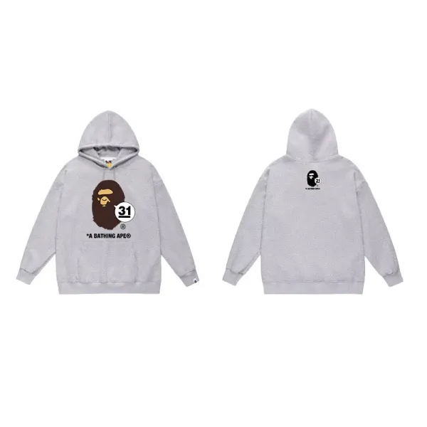 A Bathing Ape 31 Logo Hoodie Gray - 1
