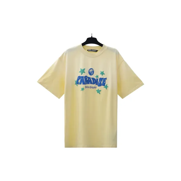 Palm Angels Paradise Print Yellow T-Shirt - 1