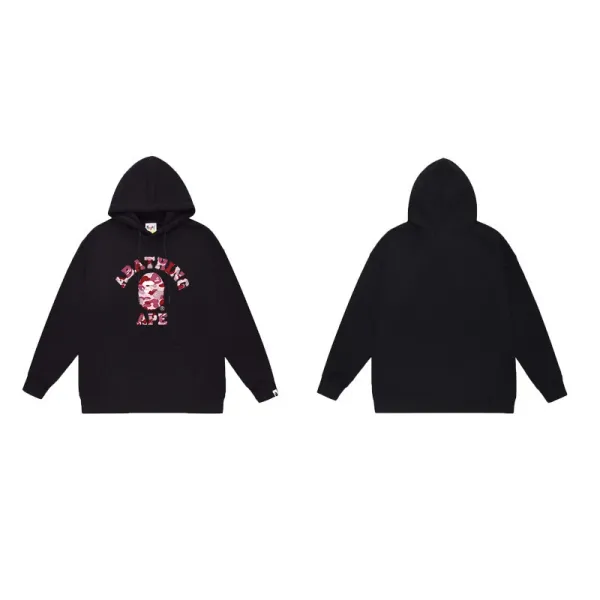 A Bathing Ape Camo Ape Head Hoodie Black - 1