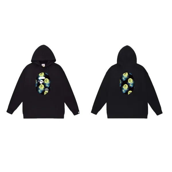 A Bathing Ape Multi-Face Ape Head Black Hoodie - 1