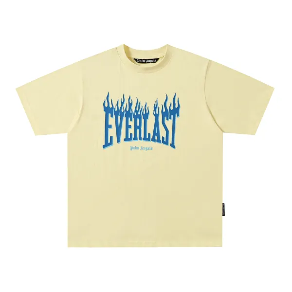Palm Angels Everlast Flame Print T-Shirt Pale Yellow - 1
