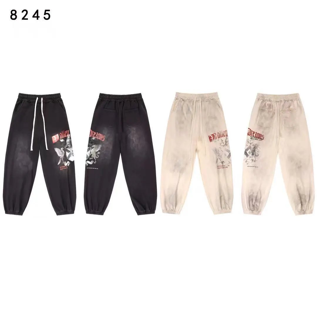Design Valley Dreams Eagle Print Sweatpants Black Sweatpants - 8