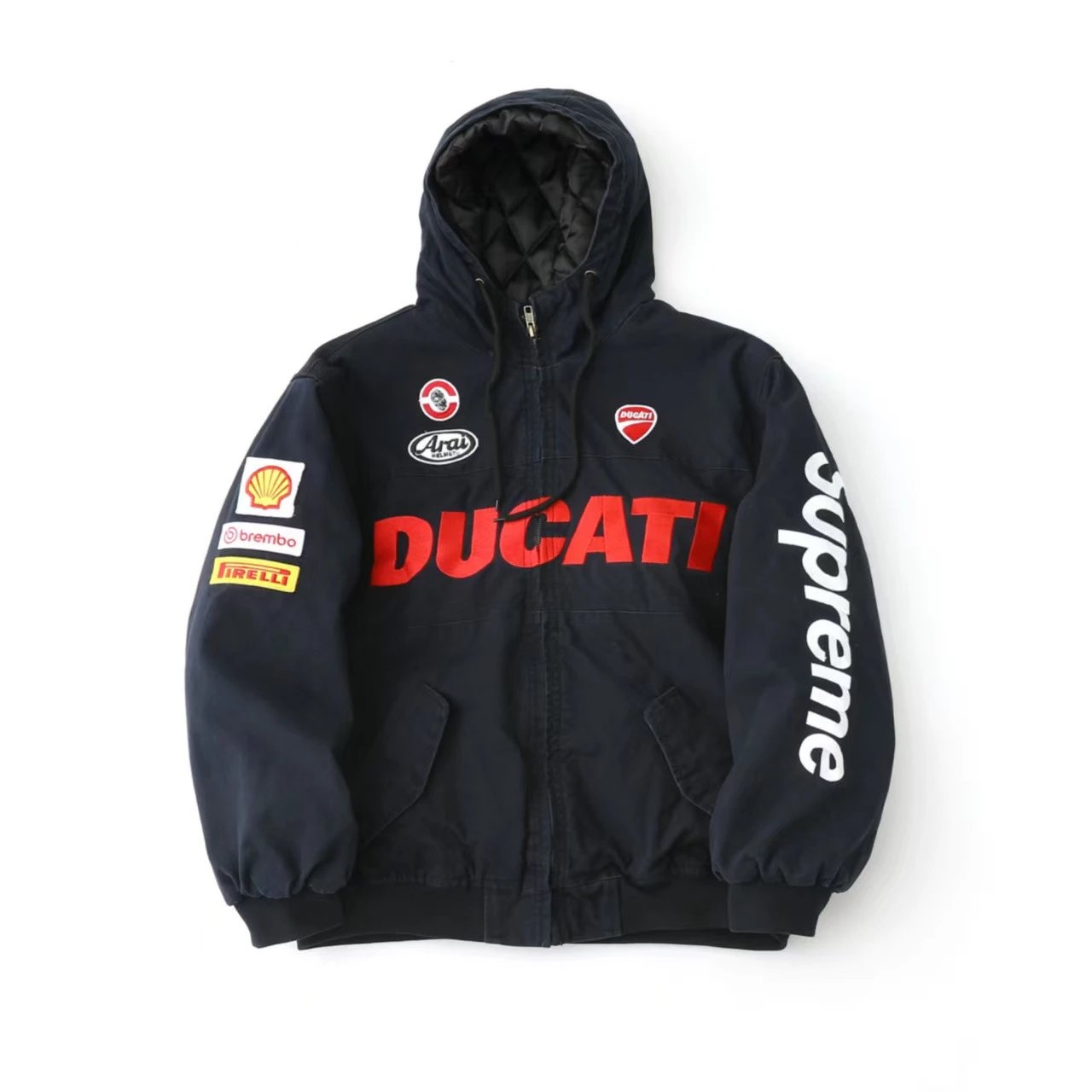 Supreme Jackets Zip-Front Jacket — Q1. Black