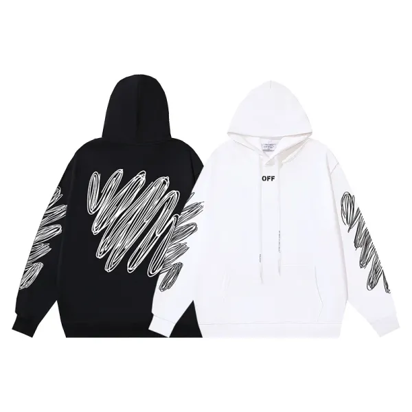 Off-White Distressed 'OFF' Logo Hoodie Black - 10