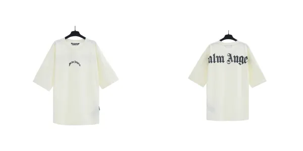 Palm Angels Logo Print Oversized T-Shirt Off-White - 1