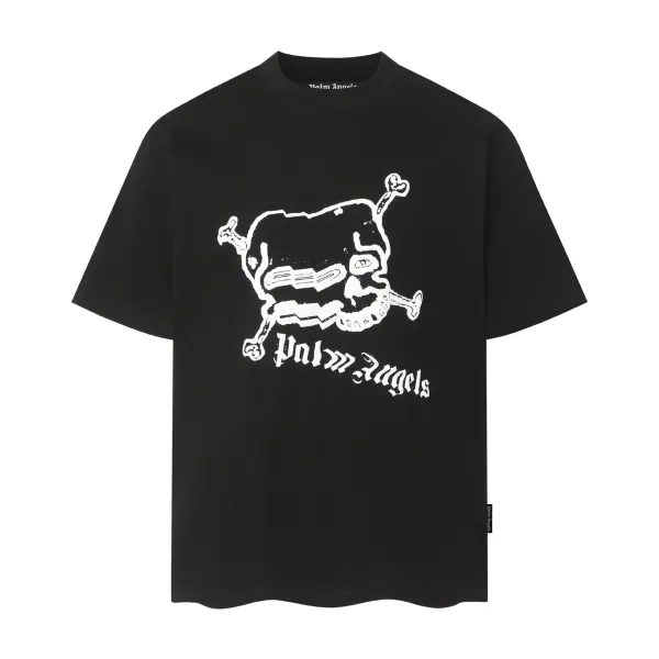 Palm Angels Skull & Crossbones Black T-Shirt - 1