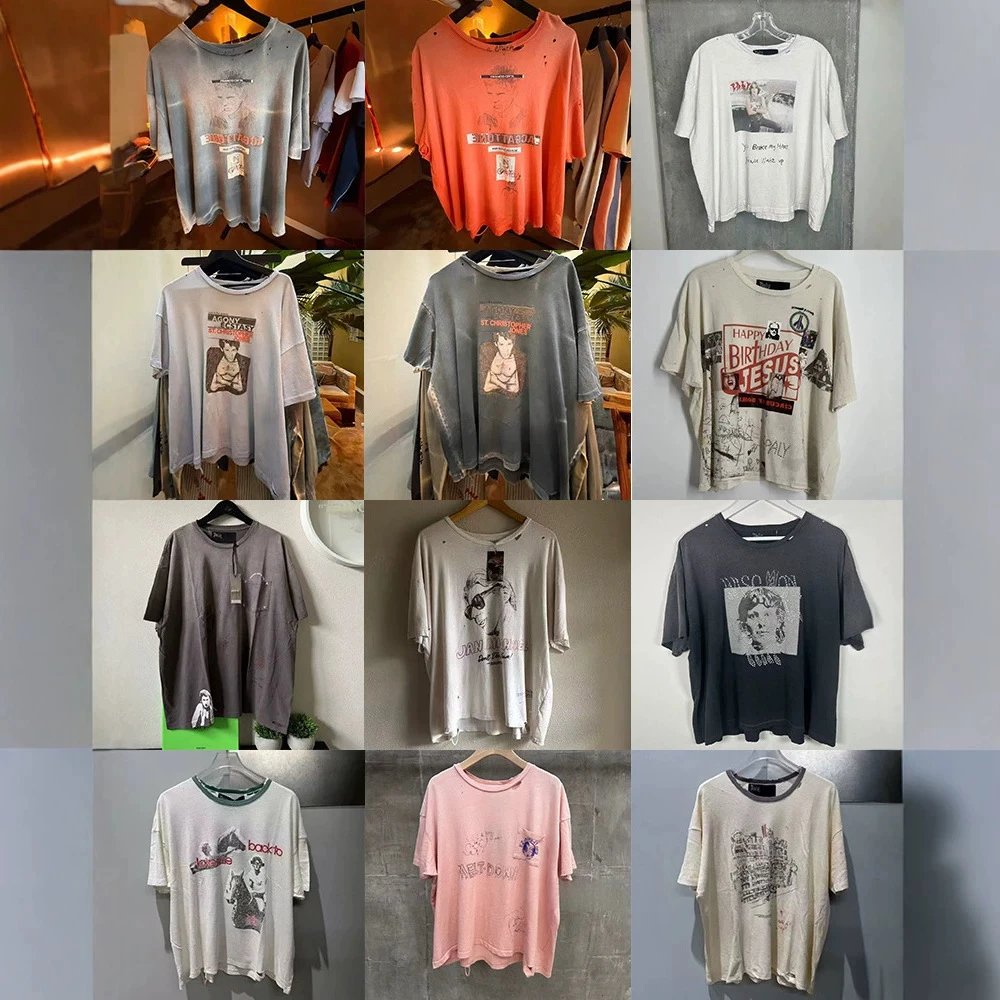 Washed Distressed Heavyweight Short-Sleeved T-Shirt