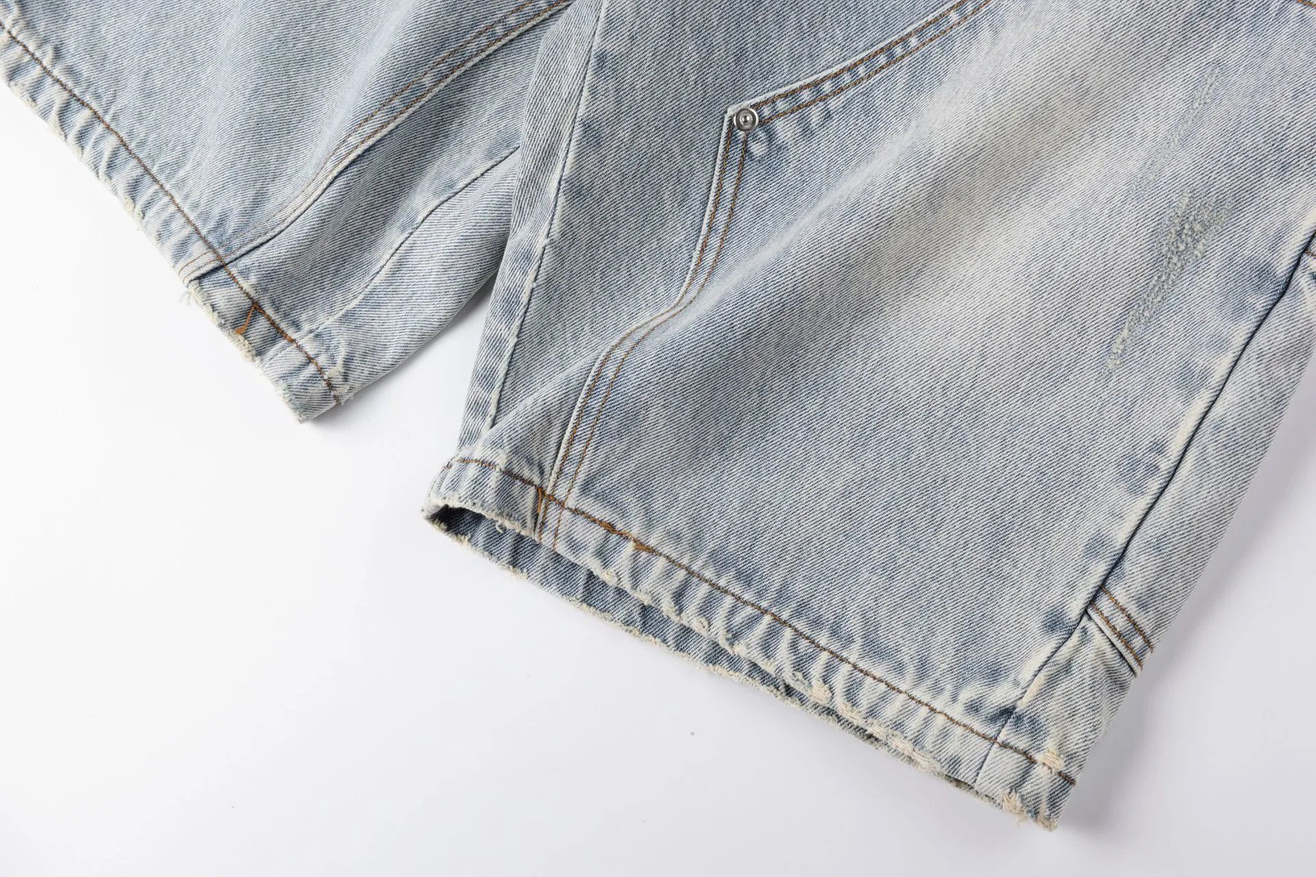 Hellstar Studios 'That's A Awful Lot Of Cough Syrup' Denim Shorts Light Wash - 7