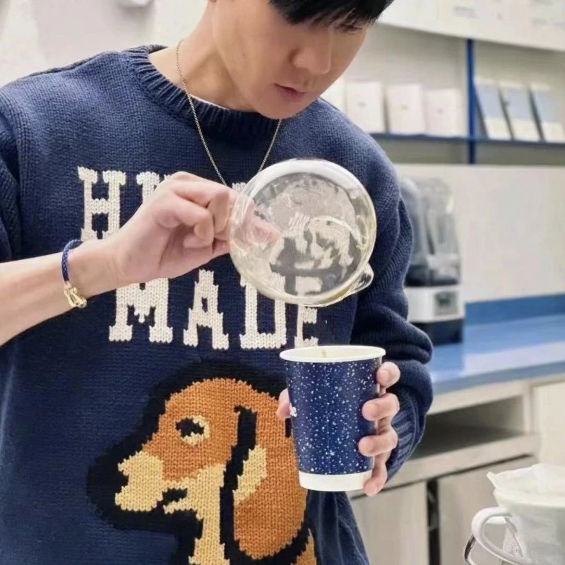 Human Made Heart Logo Knit Sweater Navy - 4