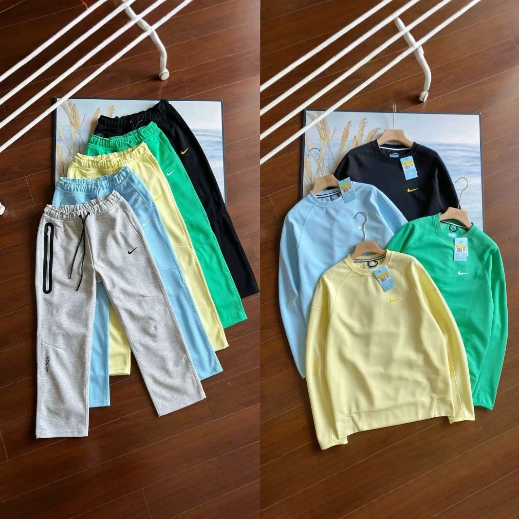 Nike Crew Neck Sweatshirt And Jogger Pants Set Multicolor Sporty Casual