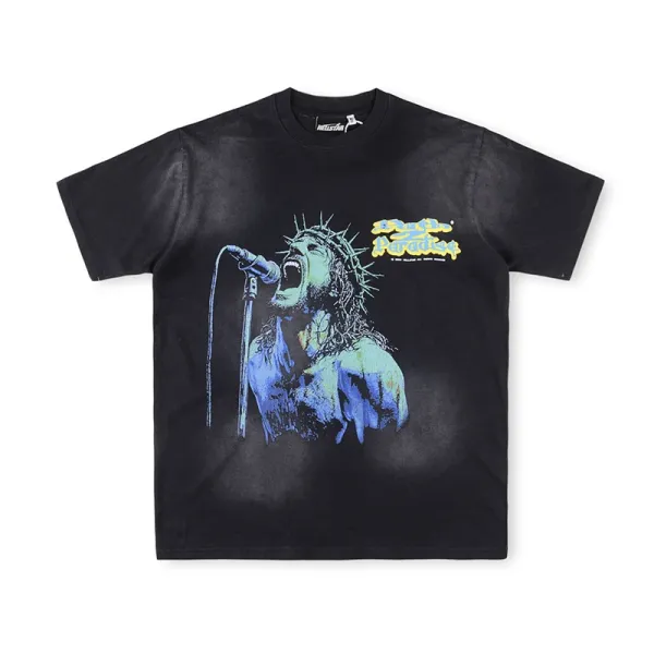 Hellstar Studios Screaming Face Graphic T-Shirt White - 7