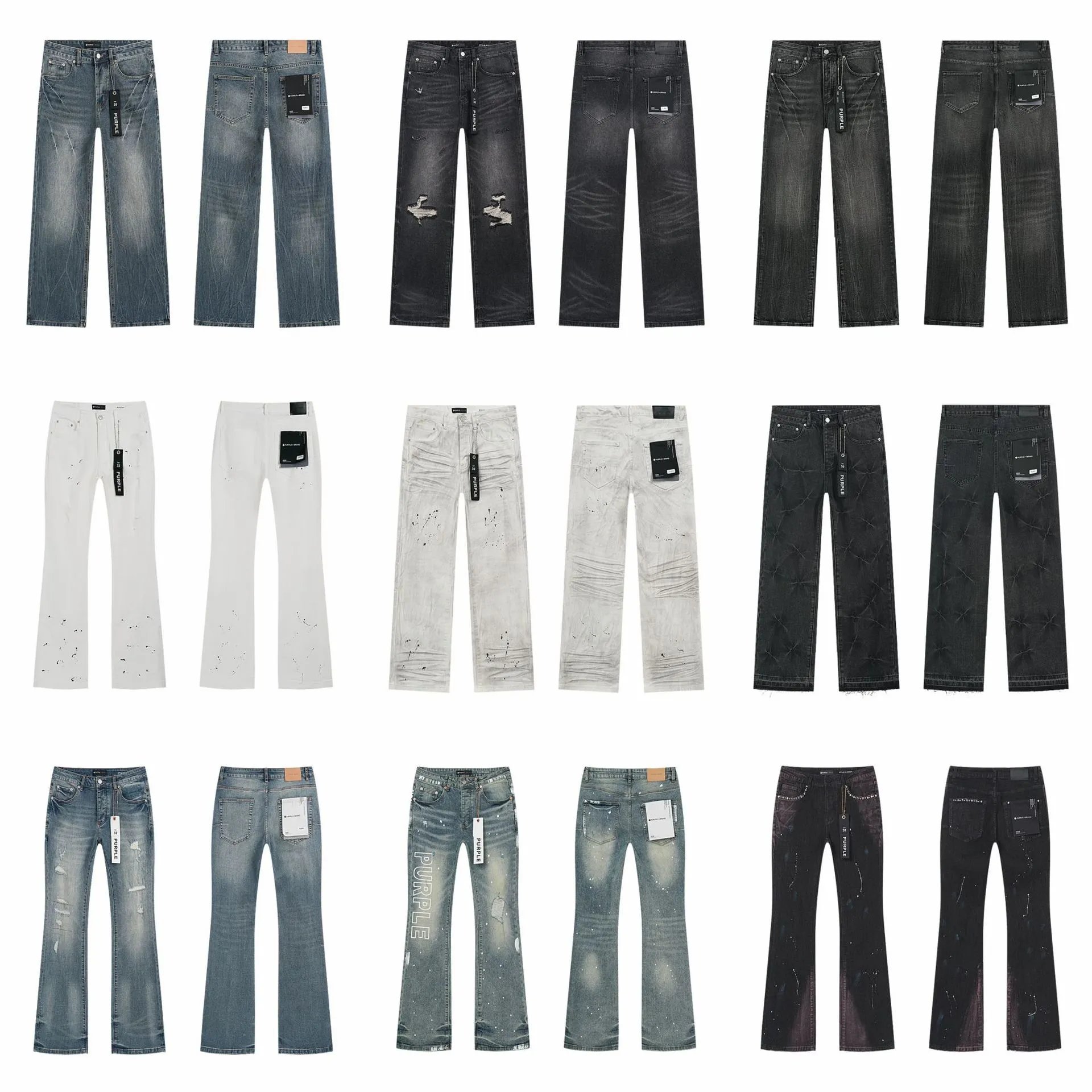 Loose-Fitting Straight-Leg Washed Denim Jeans