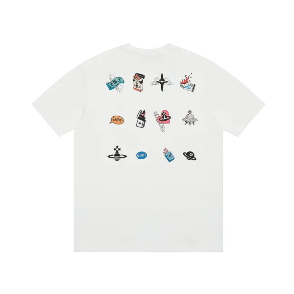 Vivienne Westwood Orb Doodle Print White T-Shirt - 42