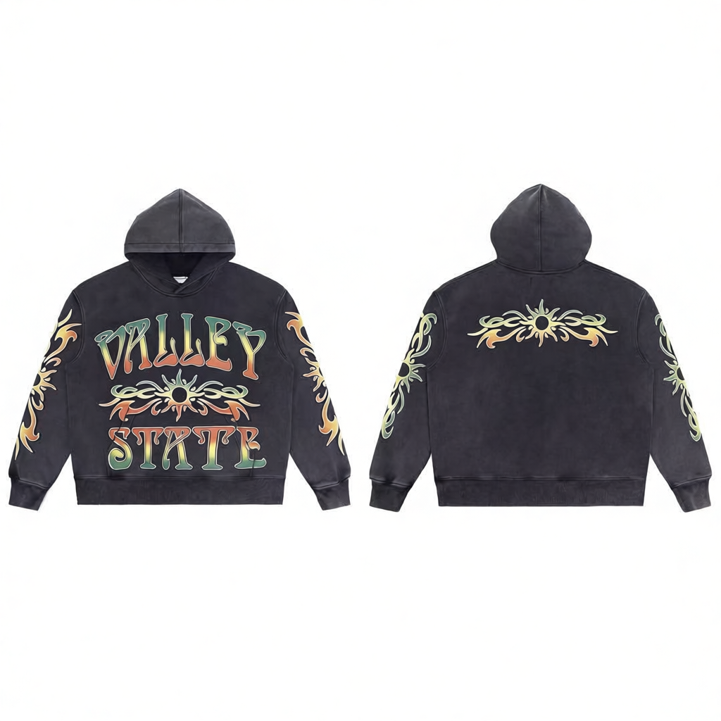 Design Valley Dreams Eagle Print Sweatpants Black Sweatpants - 5