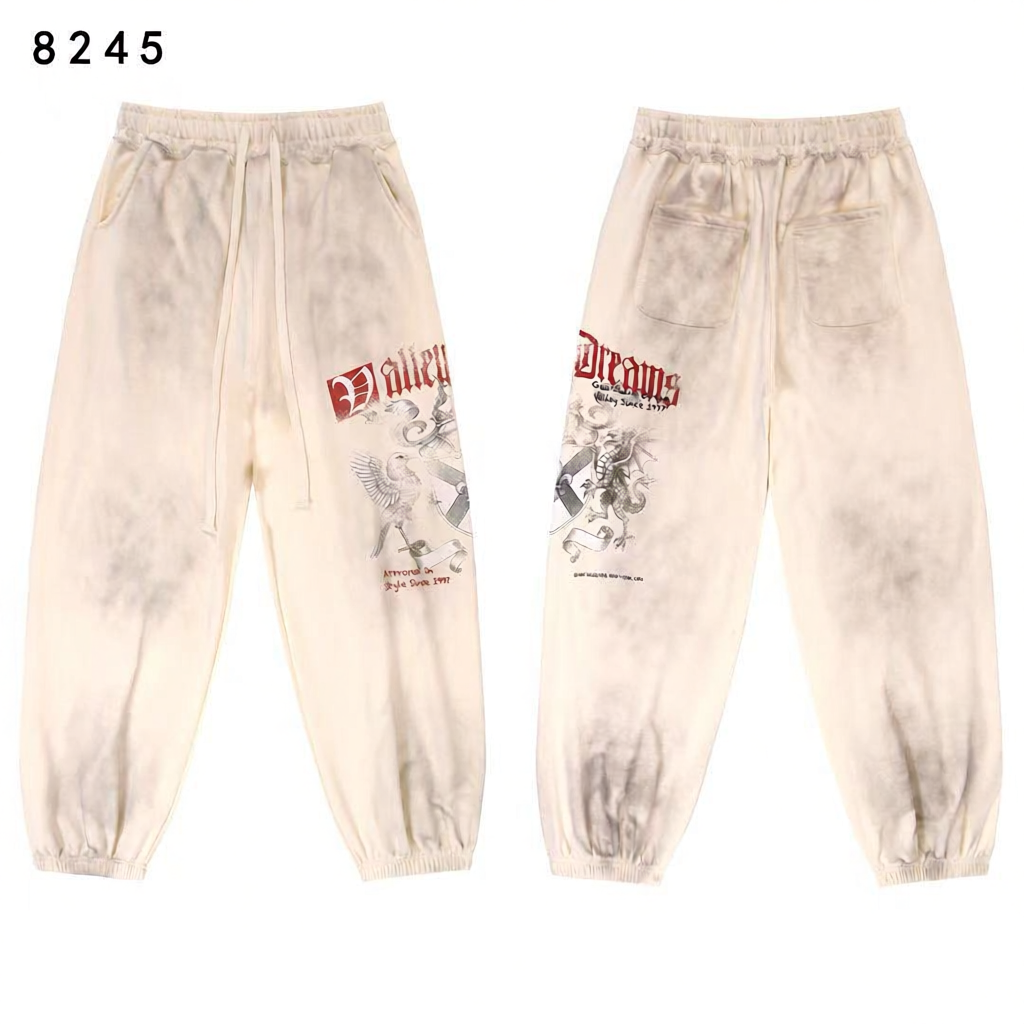 Design Valley Dreams Eagle Print Sweatpants Black Sweatpants - 3