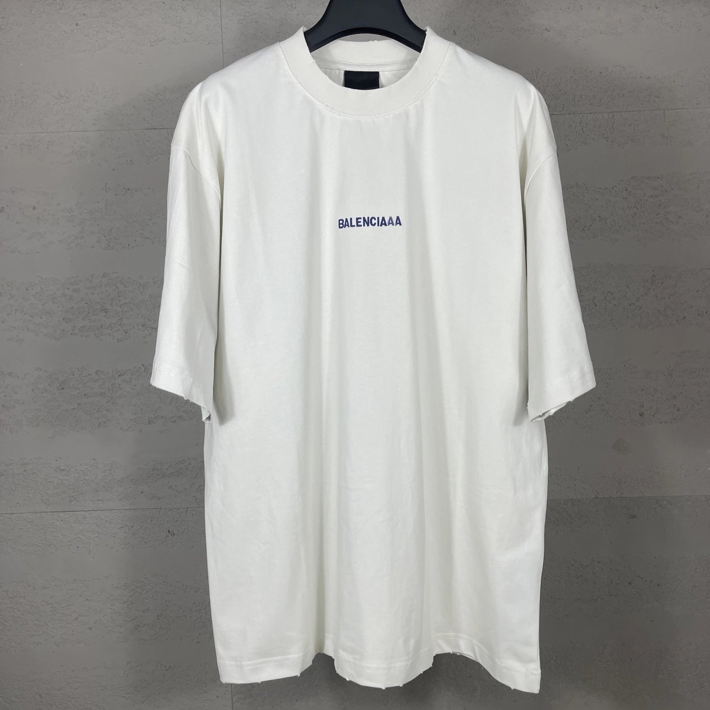 Distressed Loose Fit Embroidered Logo T-Shirt