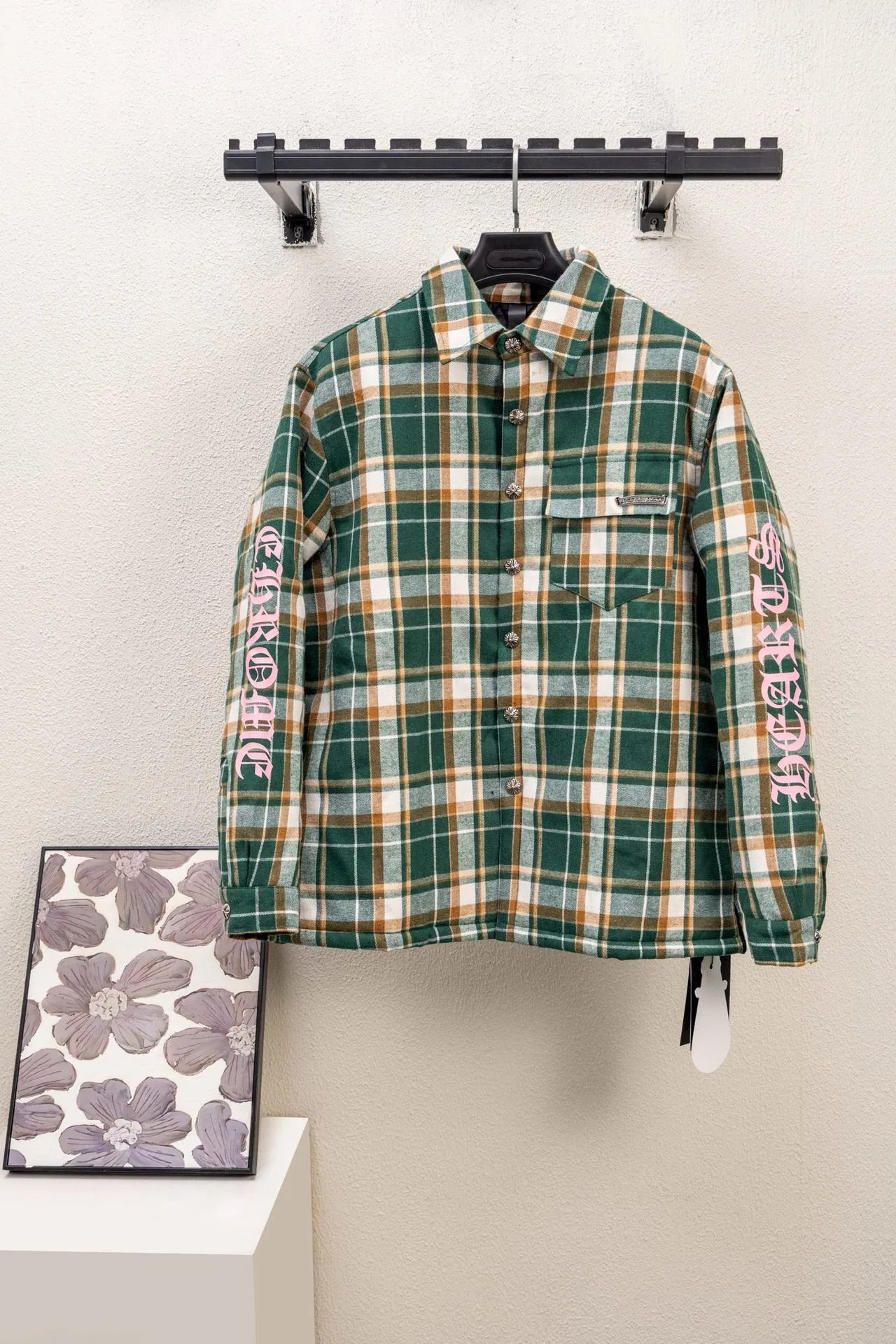 Embroidered Plaid Quilted Jacket photo 2