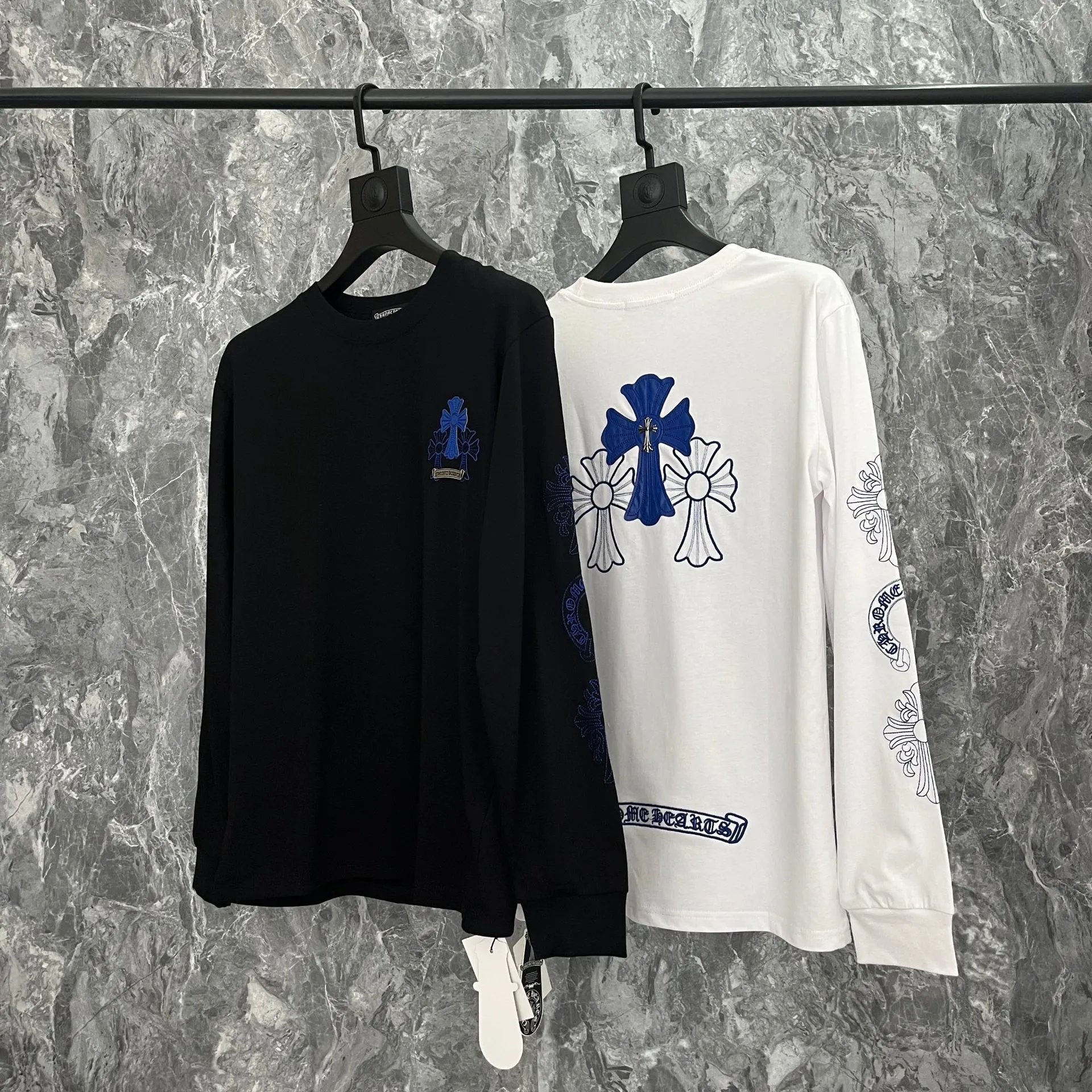 Embroidered Casual Long-Sleeve T-Shirt