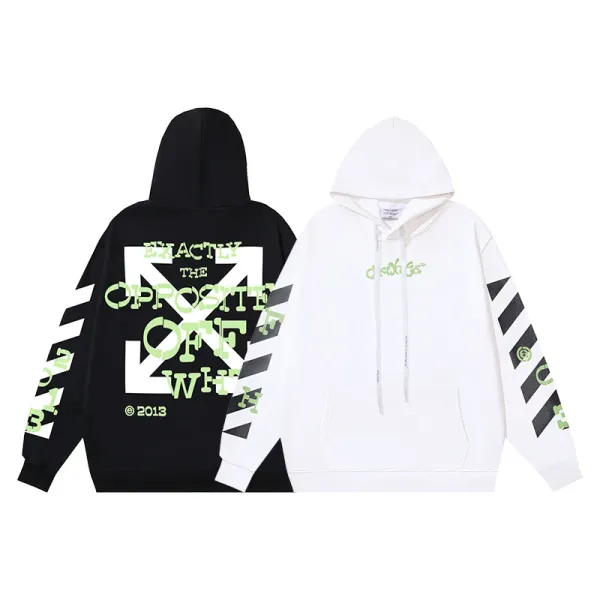 Off-White Distressed 'OFF' Logo Hoodie Black - 5