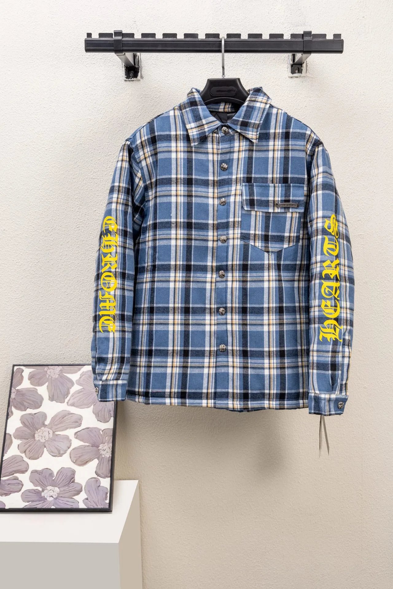 Embroidered Plaid Quilted Jacket photo 4