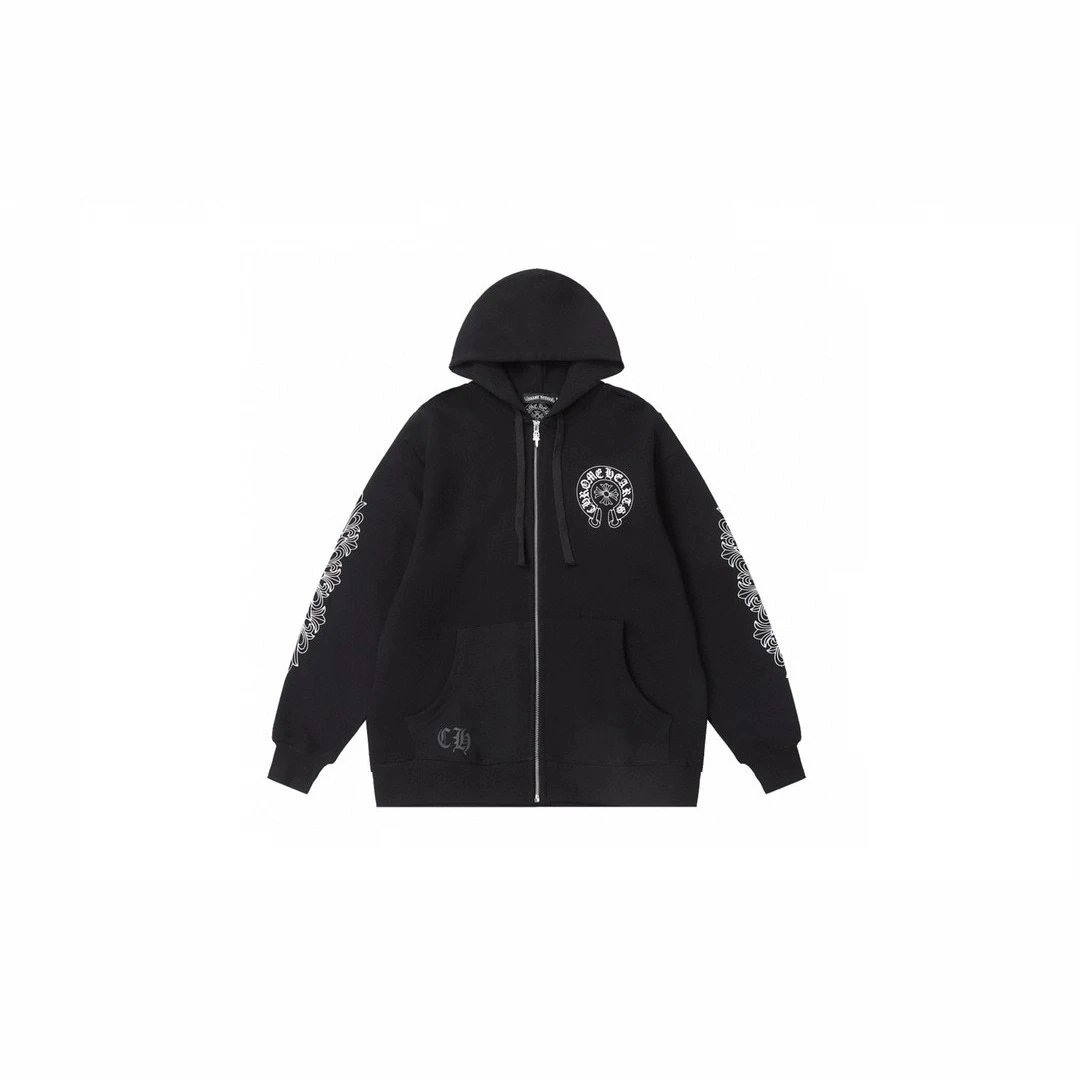 Chrome Hearts Horseshoe Sanskrit Zip-Up Hoodie
