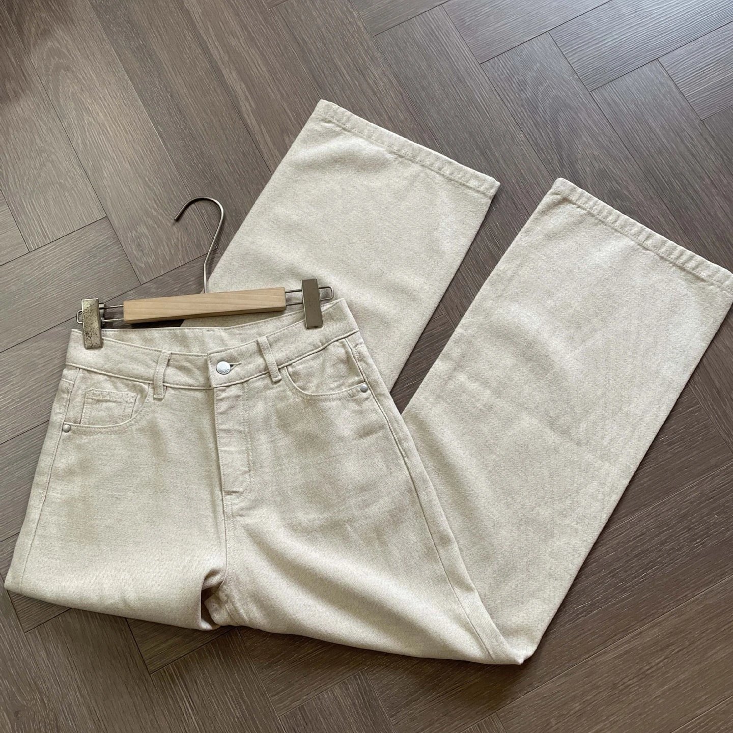 High-Waisted Straight-Leg Trousers
