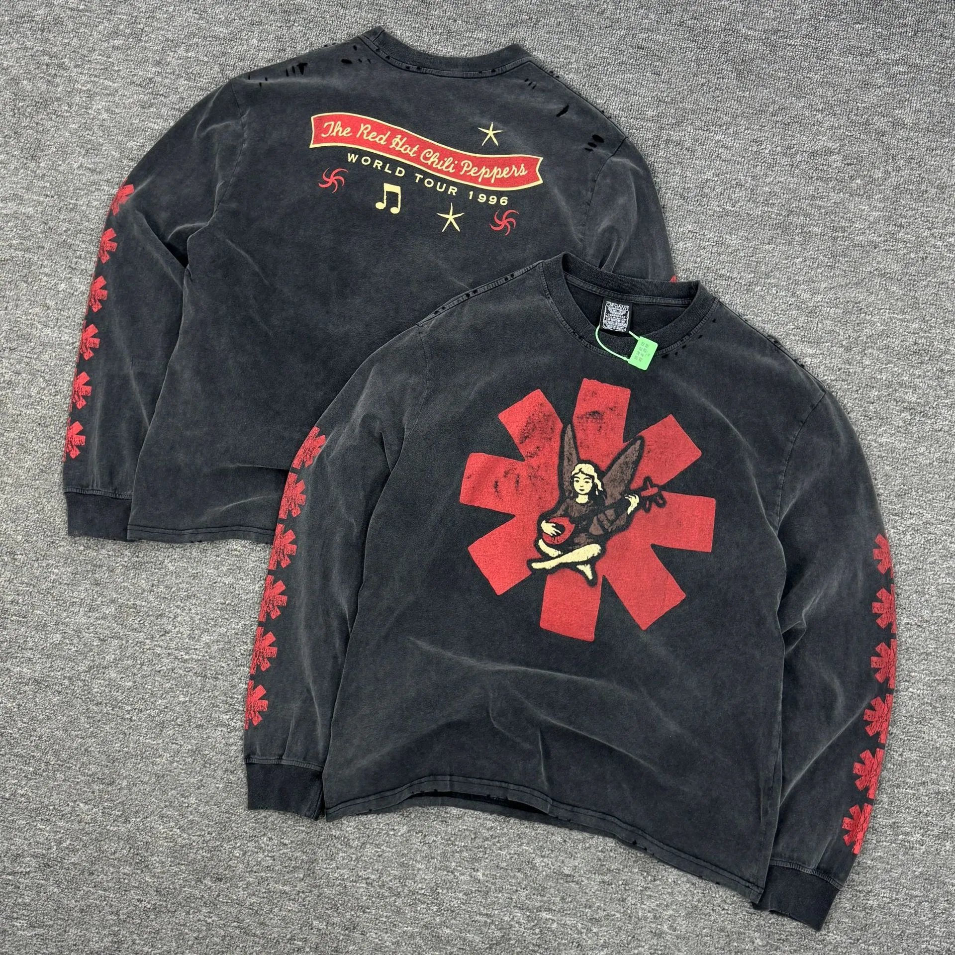 Washed Distressed Printed Long-Sleeve T-Shirt photo 4