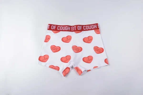 Design Cough Syrup Hearts White Boxer Briefs Underwear - 1