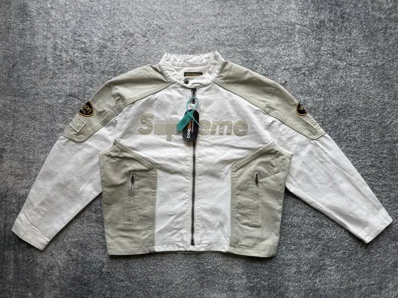 Supreme Jackets Full-Zip Stand-Collar Piped Jacket — Sup121 white