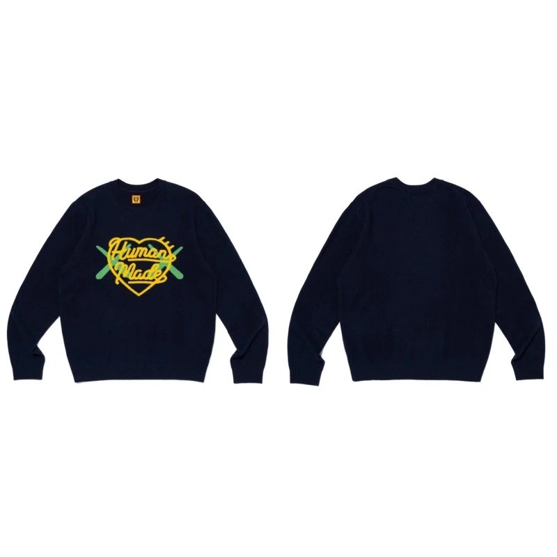 Human Made Heart Logo Knit Sweater Navy