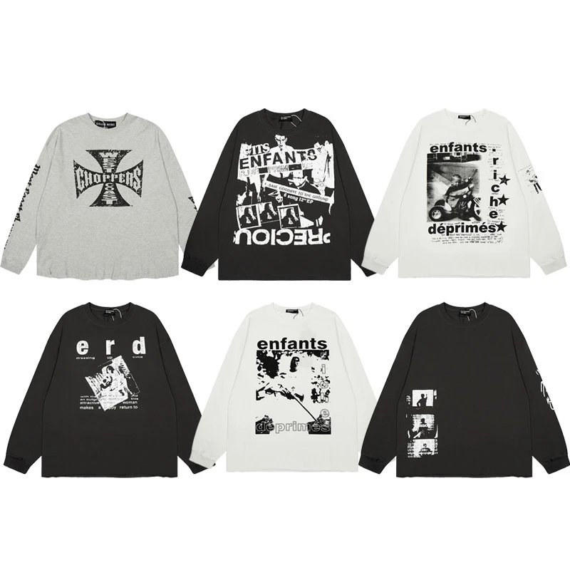 Men's and Women's Casual Loose-Fit Round Neck Long-Sleeve T-Shirt
