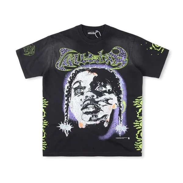 Hellstar Studios Screaming Face Graphic T-Shirt White - 21