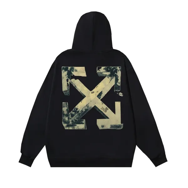Off-White Diagonal Arrow Print Black Hoodie - 1