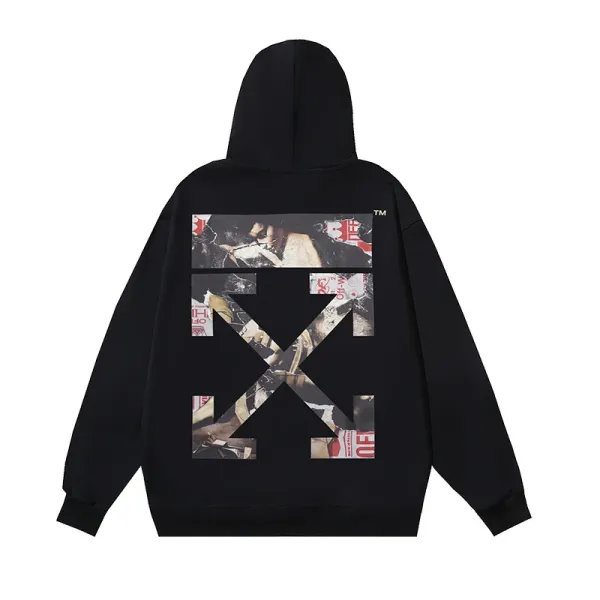 Off-White Arrow Print Black Hoodie - 1
