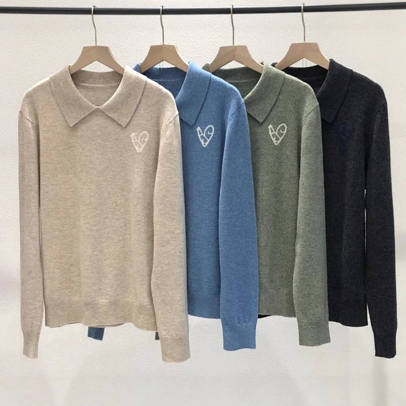 Embroidered Collared Sweater Knitwear
