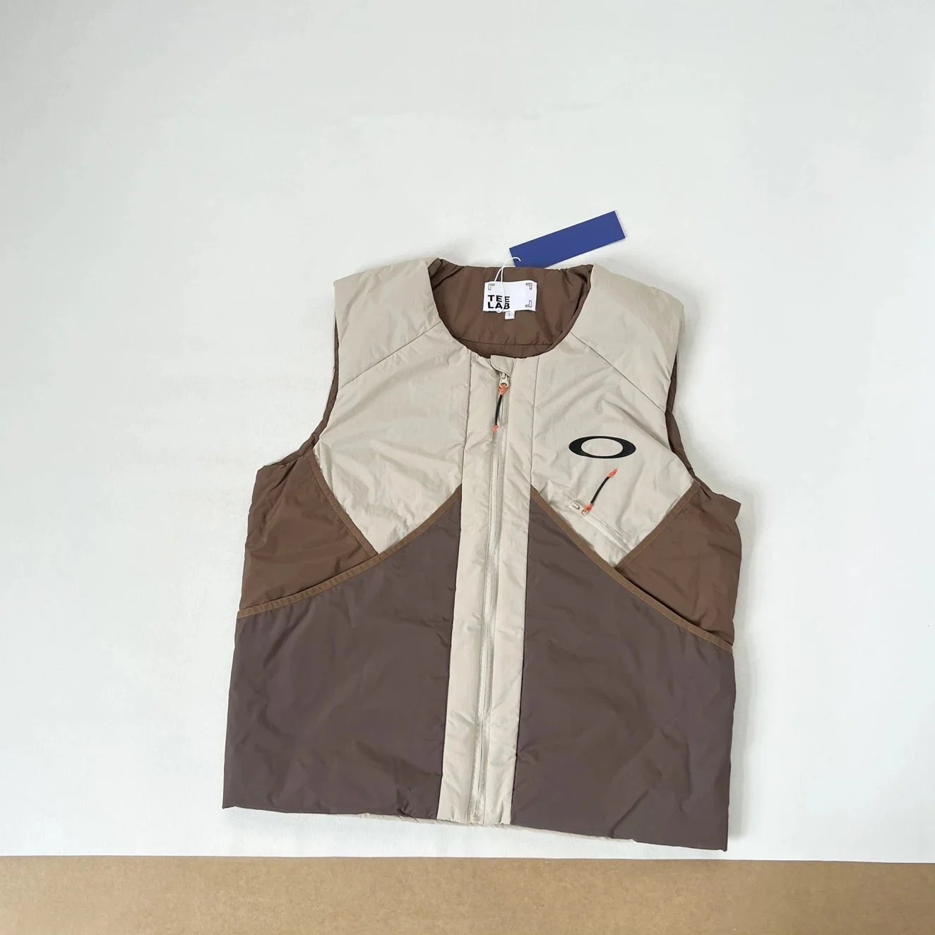 Oakley x Tee Lab Color-Block Puffer Vest Beige / Brown - 6
