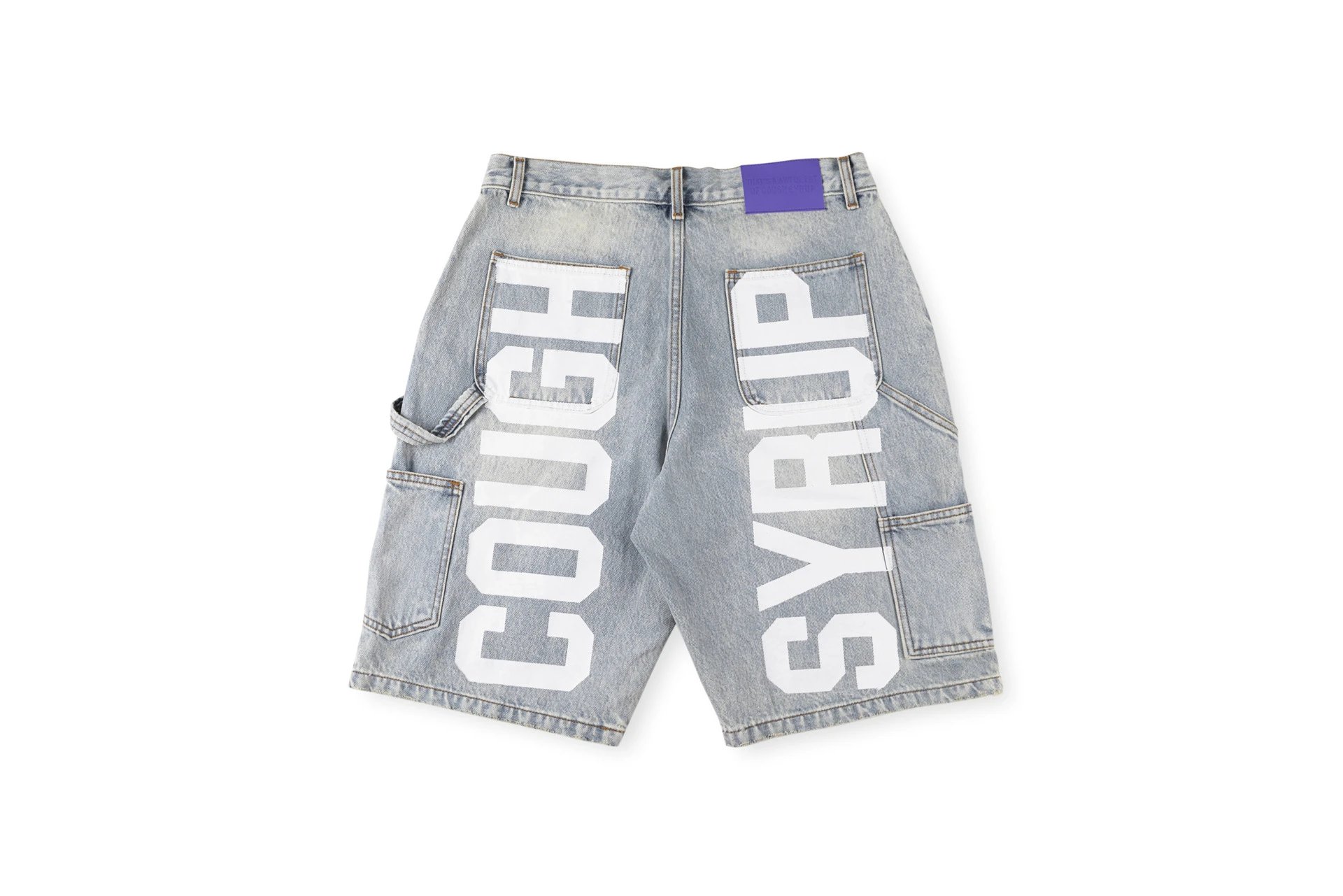 Hellstar Studios 'That's A Awful Lot Of Cough Syrup' Denim Shorts Light Wash - 5