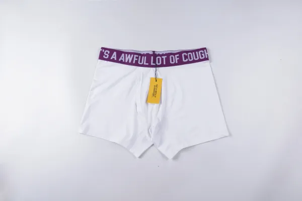 Design 'It's A Awful Lot Of Cough' White Boxer Briefs Underwear - 1