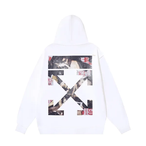Off-White Diag Arrow Collage Print Hoodie White - 1