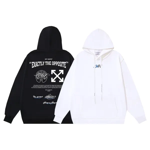 Off-White Distressed 'OFF' Logo Hoodie Black - 8