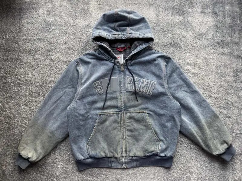 Supreme Jackets Full-Zip Stand-Collar Piped Jacket — Sup131 washed blue