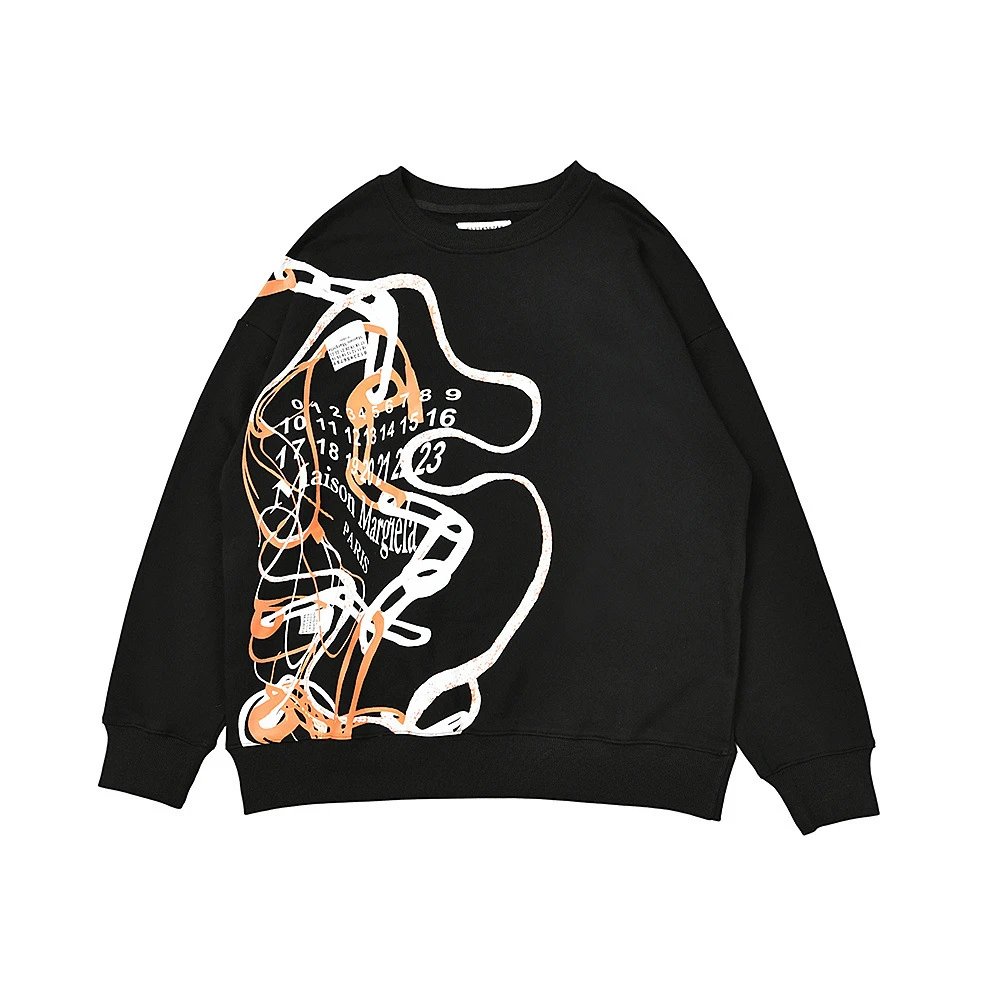Maison Margiela Artisanal Numeric Scribble Black Hoodie