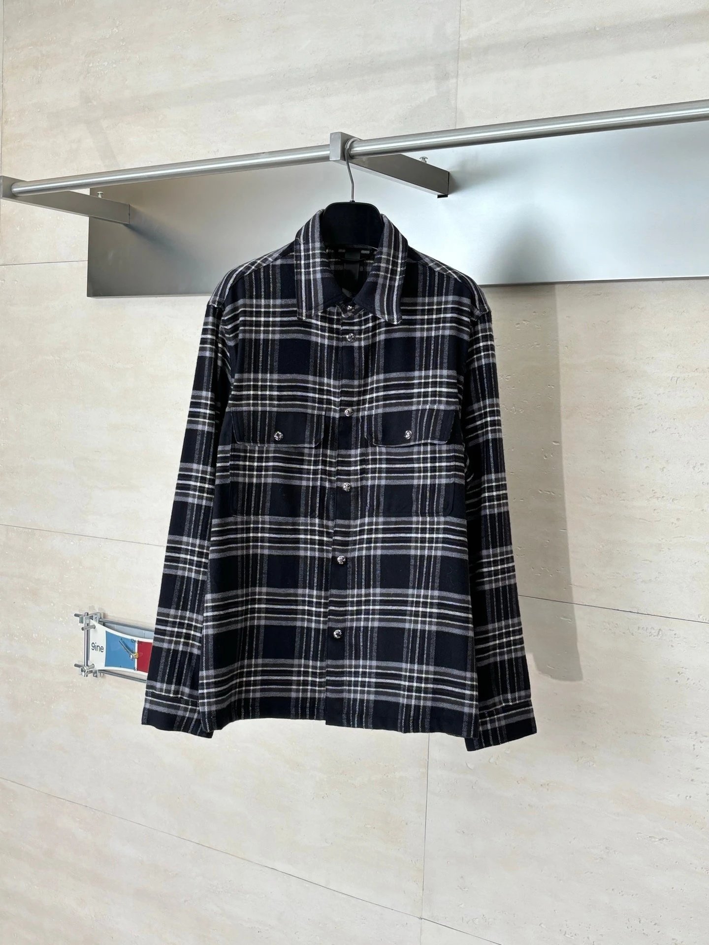 Plaid Collared Long-Sleeve Shirt Jacket photo 4
