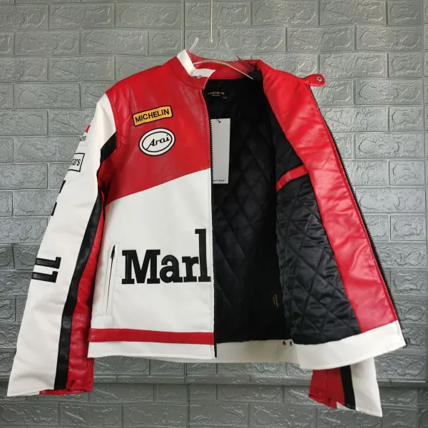 Design POLIZEI Leather Motorcycle Jacket Black - 16