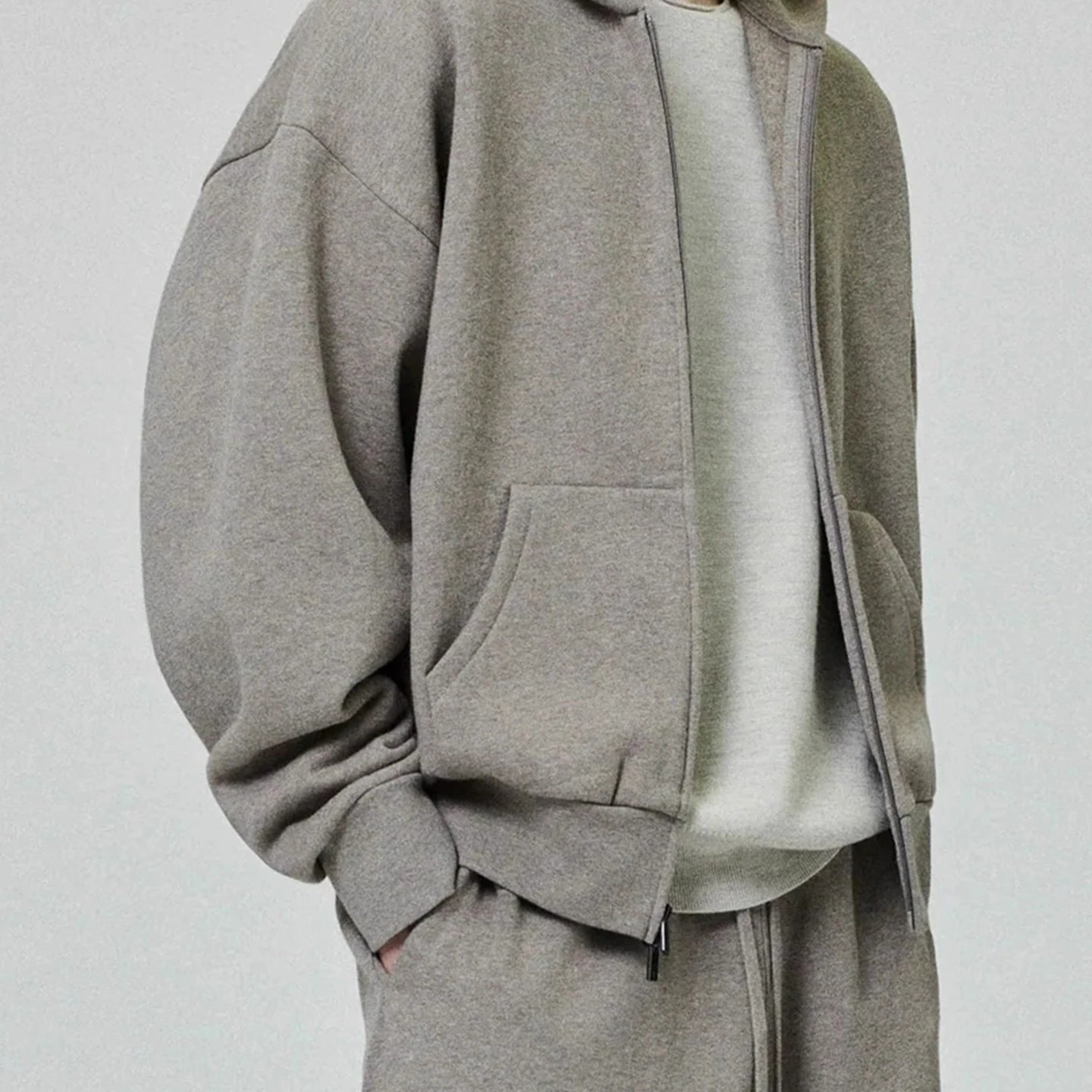 Metallic-Coated Cardigan Sweatshirt Jacket